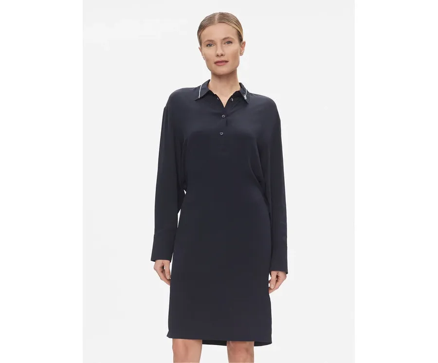 obrazek 1 Tommy Hilfiger Sukienka koszulowa Smd Detail Fluid Knee Dress WW0WW41009 Granatowy Regular Fit