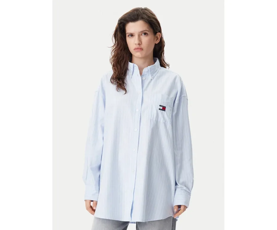 obrazek 1 Tommy Jeans Koszula Badge DW0DW20289 Błękitny Oversize