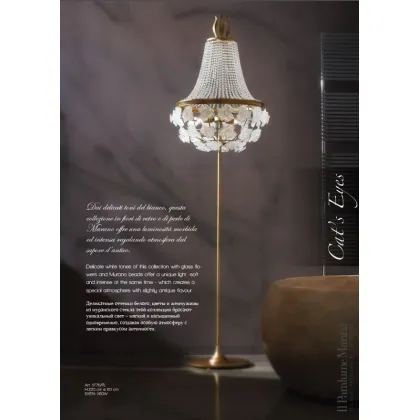 Zdjęcie Elegancka lampa podłogowa z ręcznie robionymi perłami i kwiatami ze szkła Murano - Il Paralume Marina