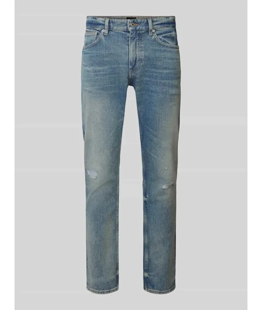 obrazek 1 Jeansy o kroju slim fit z przetarciami model ‘DELAWARE’