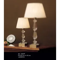 Zdjęcie Luksusowa lampa stołowa z kryształowymi wstawkami i kloszem z tkaniny – Il Paralume Marina