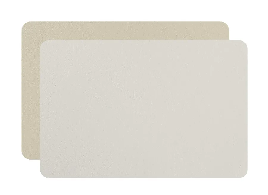 obrazek 1 Skórzana podkładka na biurko w kolorze białym i waniliowym
