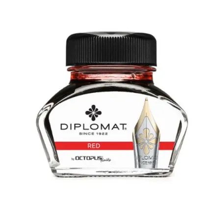 Picture Diplomat fountain pen ink in an inkwell - red, 30 ml