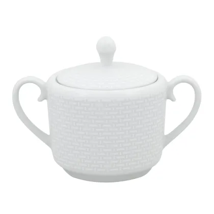 Picture A unique white sugar bowl from the Cesta collection with an unusual relief decoration - Vista Alegre