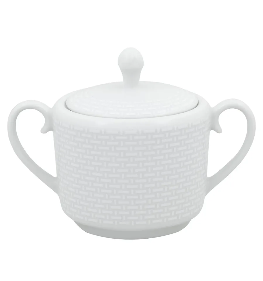 picture 1 A unique white sugar bowl from the Cesta collection with an unusual relief decoration - Vista Alegre