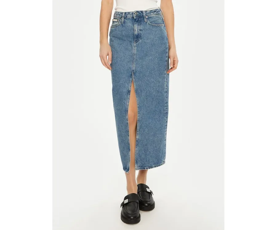 obrazek 1 Calvin Klein Jeans Spódnica jeansowa J20J224532 Niebieski Straight Fit
