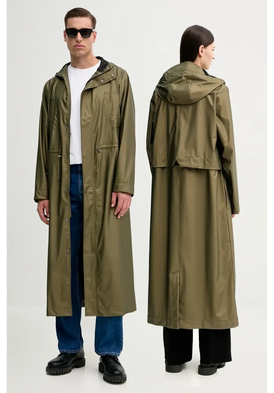 obrazek 1 Rains kurtka Bold Longest Jacket W3 kolor zielony przejściowa 12120