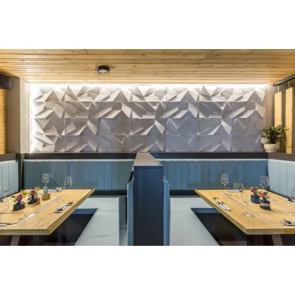 Zdjęcie 60x60 cm VT - PB06 (BS śnieżno biały) ORIGAMI - panel dekor 3D beton architektoniczny B