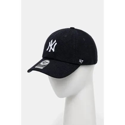Zdjęcie Sporty & Rich czapka z daszkiem wełniana Yankees Serif Wool kolor granatowy z aplikacją AC060505634BL32