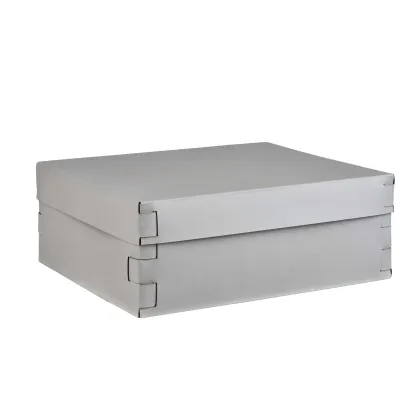 Zdjęcie Stylowe skórzane pudełko Snob do przechowywania 36x30xH13,5 cm w kolorze perłowym