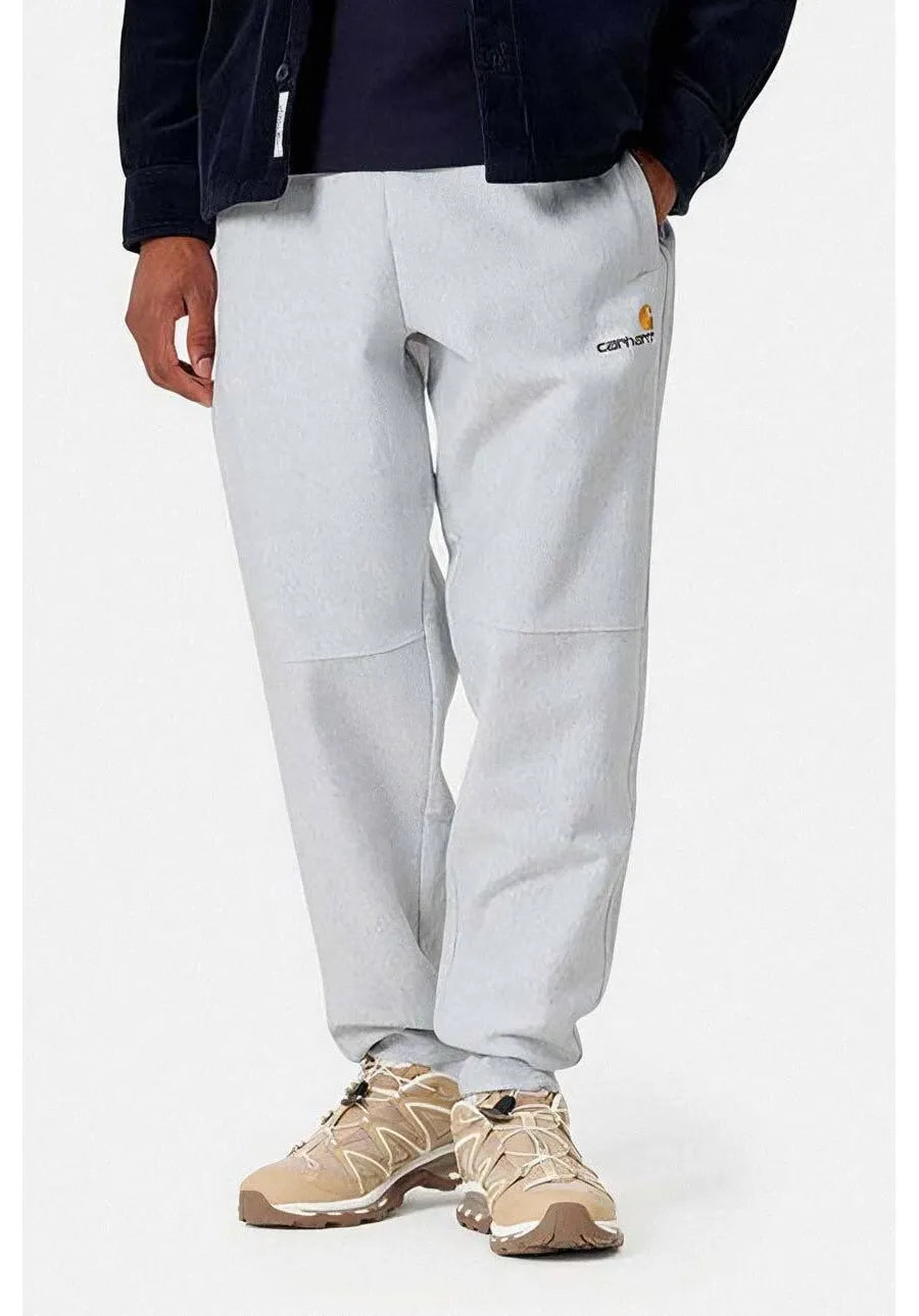 obrazek 1 Carhartt WIP spodnie dresowe American Script kolor szary melanżowe I027042.ASH.HEATHE-ASH.HEATHE
