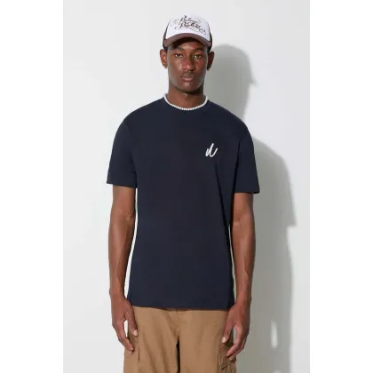 Zdjęcie Norse Projects t-shirt bawełniany Johannes Organic Chain Stitch Logo T-shirt kolor granatowy z aplikacją N01-0648-7004