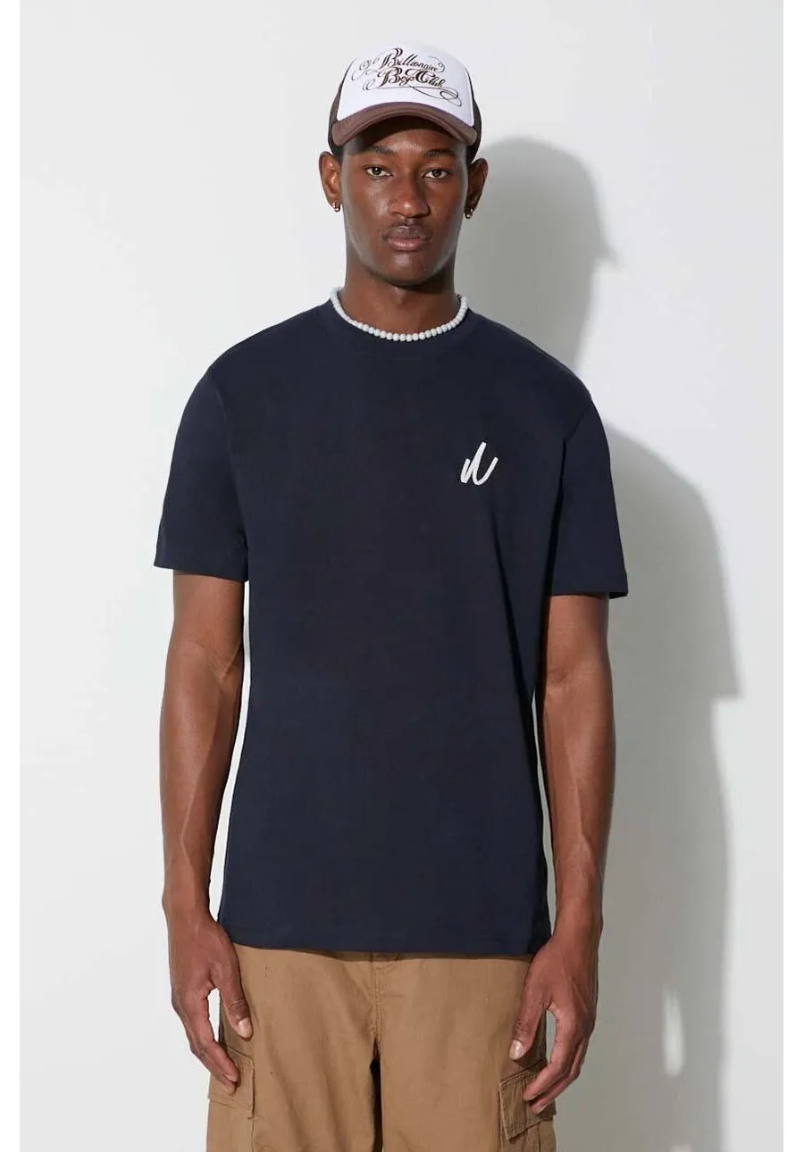 obrazek 1 Norse Projects t-shirt bawełniany Johannes Organic Chain Stitch Logo T-shirt kolor granatowy z aplikacją N01-0648-7004
