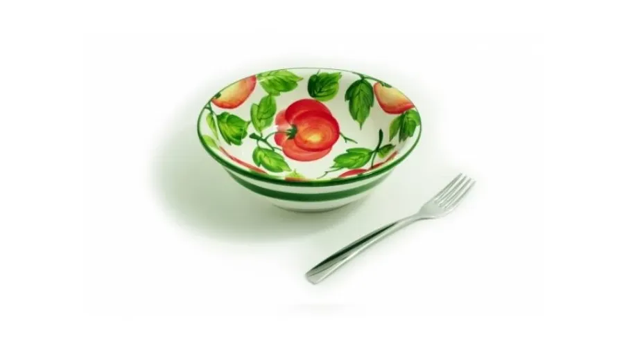 obrazek 2 Mała ręcznie malowana miska na makaron lub sałatki zdobiona motywem pomidorów - Le Ceramiche