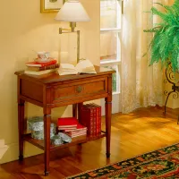 Picture Single-drawer bedside table made of solid wood