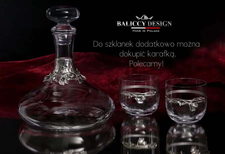obrazek 7 Szklanka do whisky, wody i soku z listkiem ginko