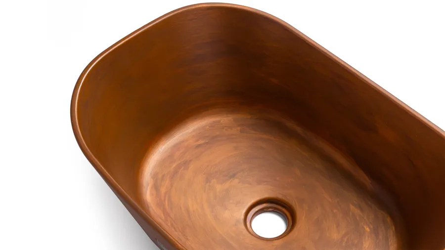 obrazek 3 Wyjątkowa umywalka 50 cm LIBRA BASIC – AGED METAL, miedziany i brązowy, lakier matowy