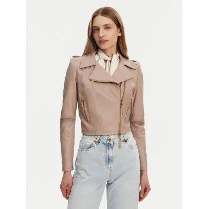 Zdjęcie Elisabetta Franchi Kurtka skórzana GD-47Z-51E2-V1200 Beżowy Regular Fit
