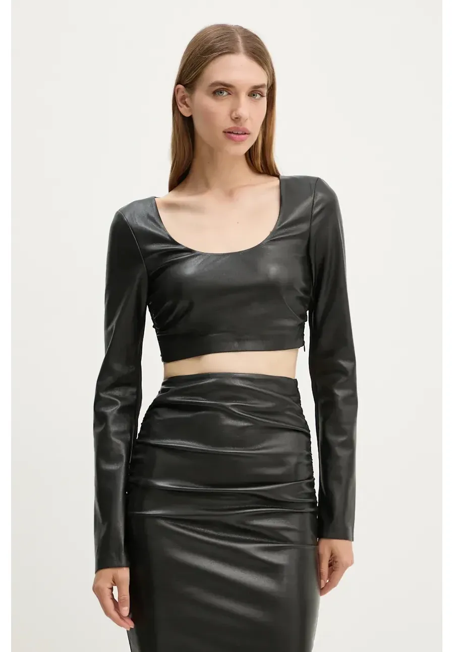 obrazek 1 Nanushka bluzka MAYLAH damska kolor czarny gładka NW24PFTP15615