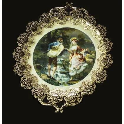 Zdjęcie Dekoracyjny obraz - mosiężna rama + porcelanowa płyta