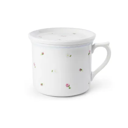 Zdjęcie Stylowy duży kubek z pokrywką z porcelany z kolekcji RoseLine - Leander