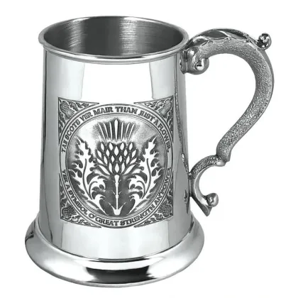 Picture Engraved gift - beer mug with a Scottish pattern