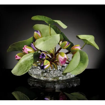 Picture Fantastic VG glass vase with a Lotus flower