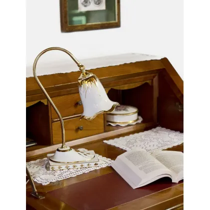 Picture Porcelain table lamp in mirror gold and platinum silver versions