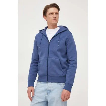 Zdjęcie Polo Ralph Lauren bluza męska kolor niebieski z kapturem gładka
