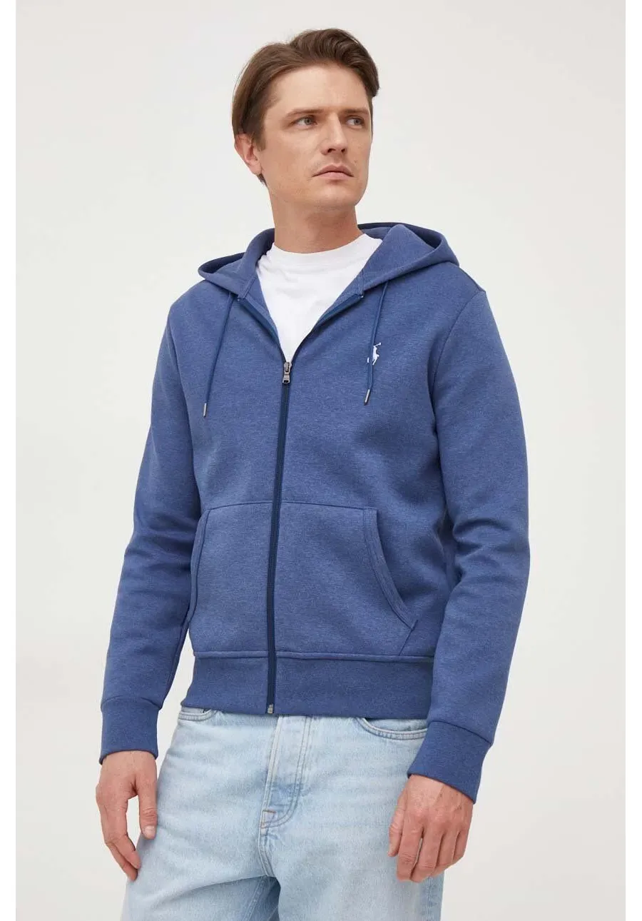 obrazek 1 Polo Ralph Lauren bluza męska kolor niebieski z kapturem gładka