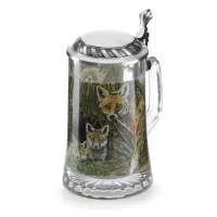 Picture Beautiful beer mug with a colorful drawing of a fox