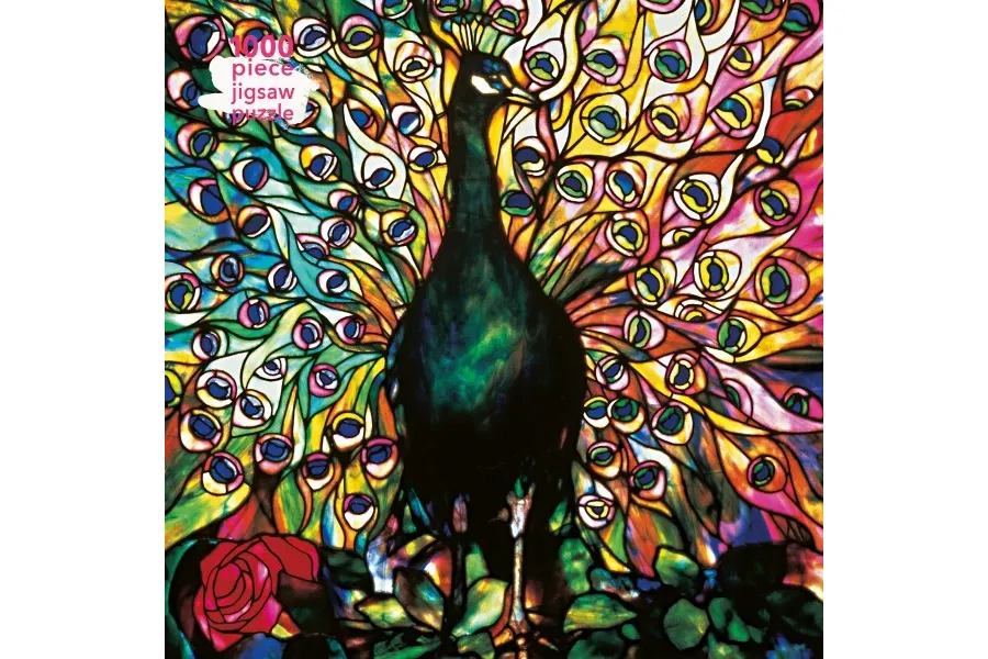 obrazek 1 Puzzle dla dorosłych Louis Comfort Tiffany: Wyświetlanie pawia - Flame Tree Publishing