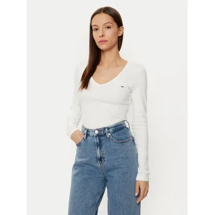 Zdjęcie Tommy Jeans Bluzka Essential DW0DW17990 Écru Slim Fit