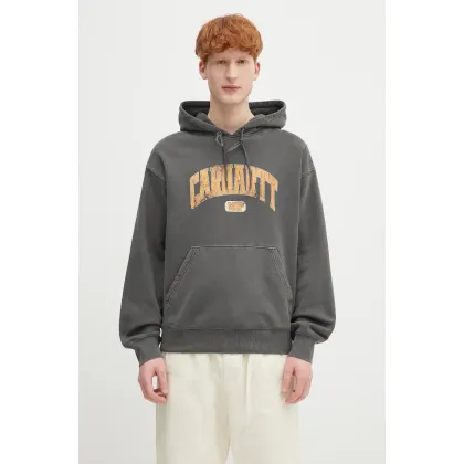 Zdjęcie Carhartt WIP bluza bawełniana Hooded Library Sweat męska kolor czarny z kapturem z nadrukiem I034726.89GD