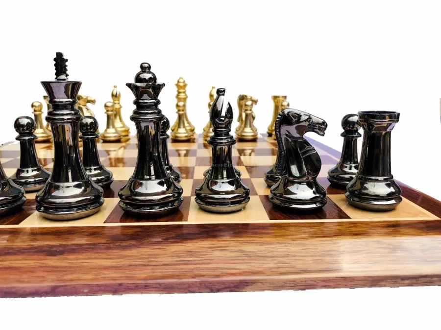 obrazek 3 Ekskluzywny zestaw mosiężnych szachów Staunton - The Chess Empire