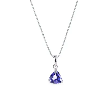 Zdjęcie Wisiorek z białego złota z tanzanitem o szlifie trillion KLENOTA