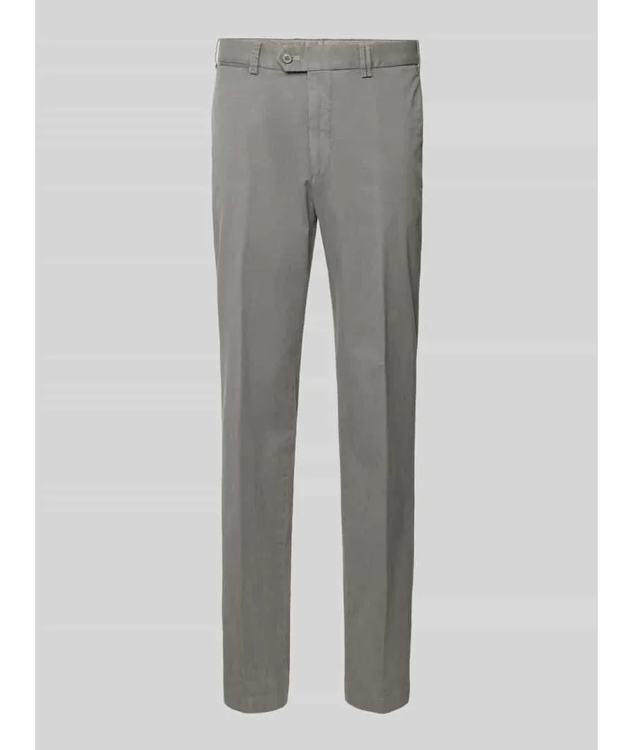 obrazek 1 Spodnie o kroju slim fit w kant model ‘Teaker’