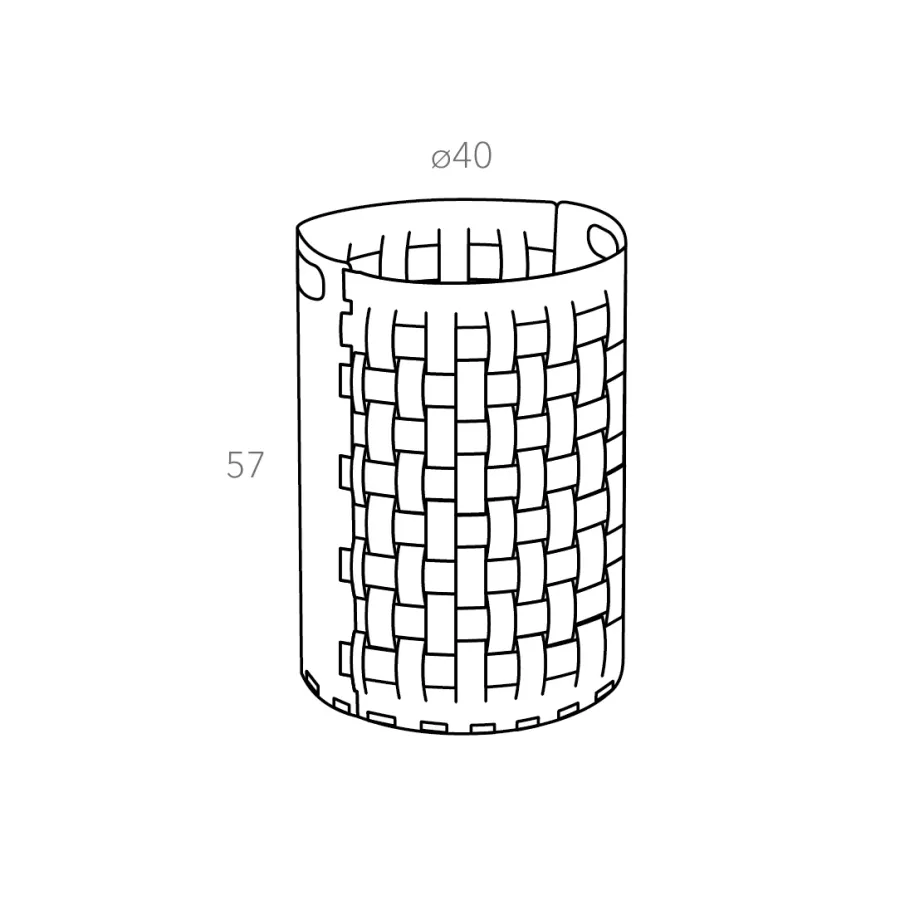 obrazek 2 Bordowy kosz Bottega Ø40xH57 cm wykonany ze skóry