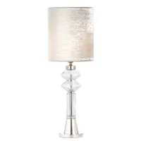 Picture Polished nickel clear Murano glass table lamp with shade – Il Paralume Marina