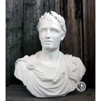 Picture A unique plaster sculpture Bust of Julius Caesar with a laurel