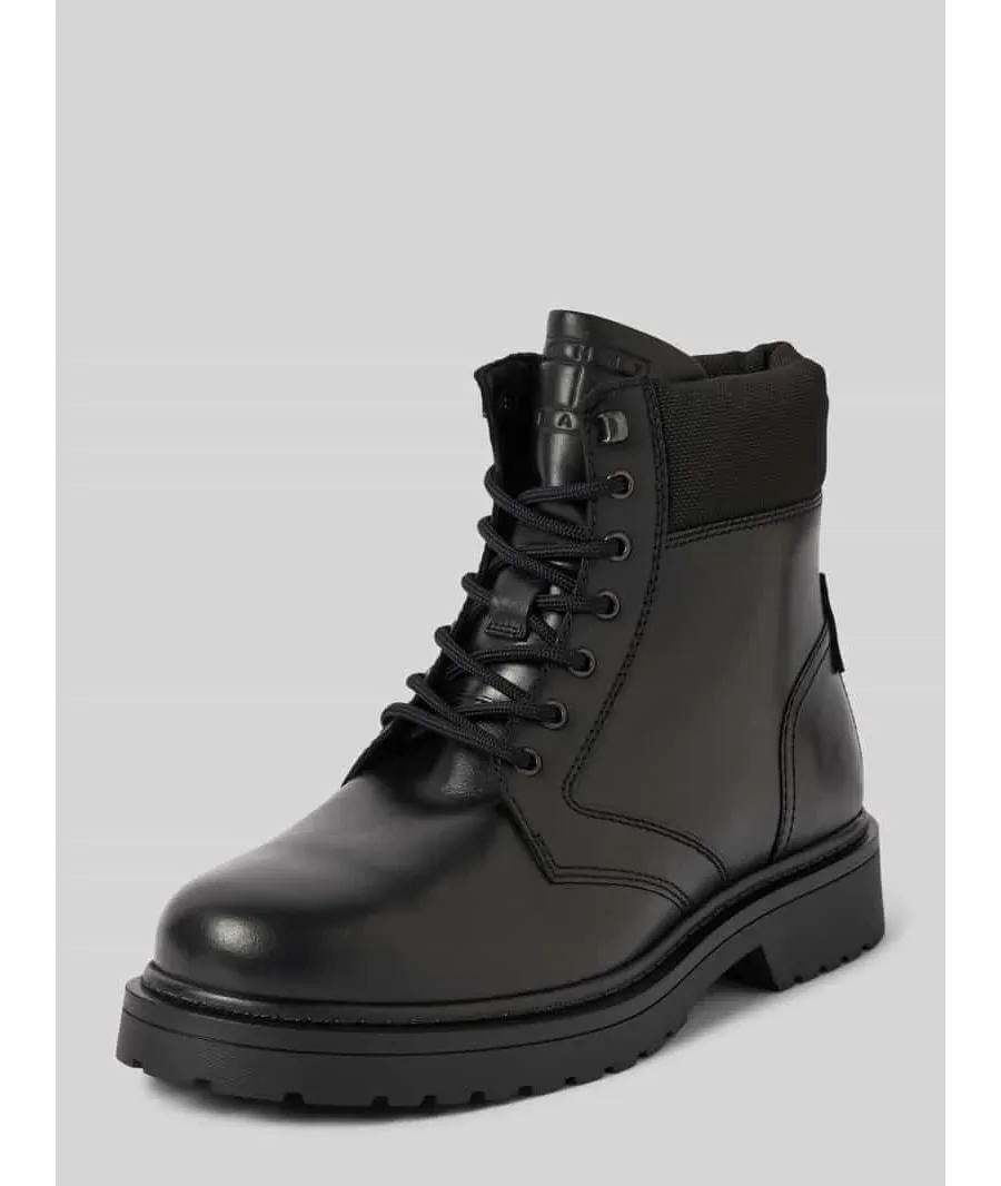 obrazek 1 Buty sznurowane ze skóry z detalem z logo model ‘LACE UP’