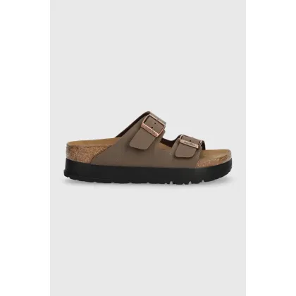 Zdjęcie Birkenstock klapki Arizona Platform Flex damskie kolor brązowy na platformie 1027417