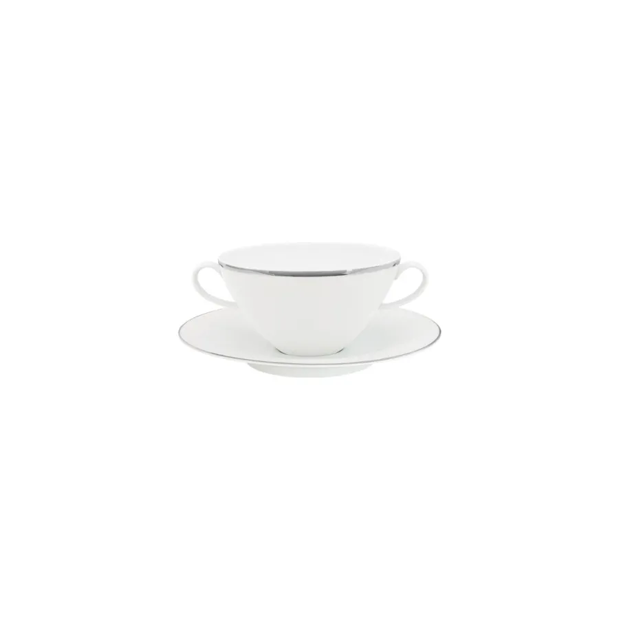 obrazek 1 Stylowa porcelanowa filiżanka z dwoma uszkami i spodkiem z kolekcji Ballet PT - Porcel
