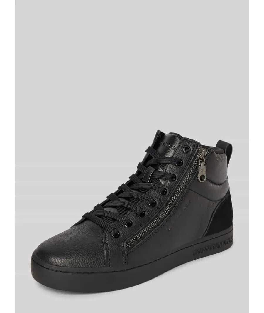 obrazek 1 Sneakersy skórzane z bocznym zamkiem błyskawicznym