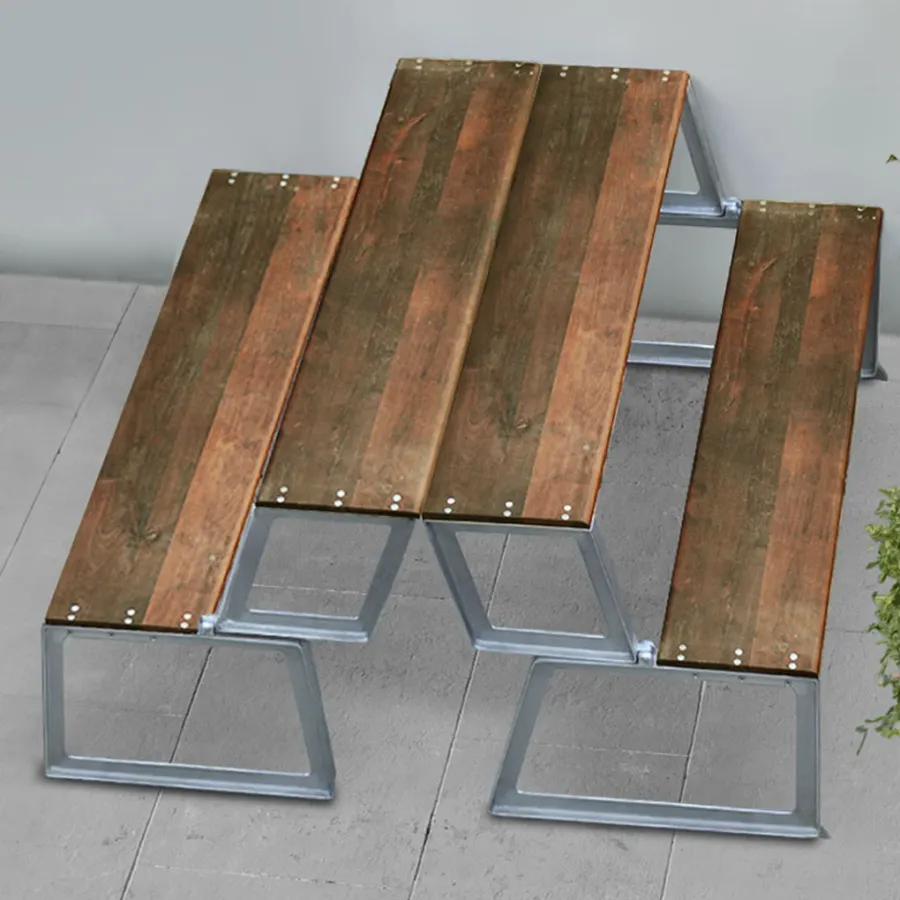 obrazek 3 Ławka Flip Flop – zabawny zestaw stołu i ławki z drewna tekowego do domu i na zewnątrz