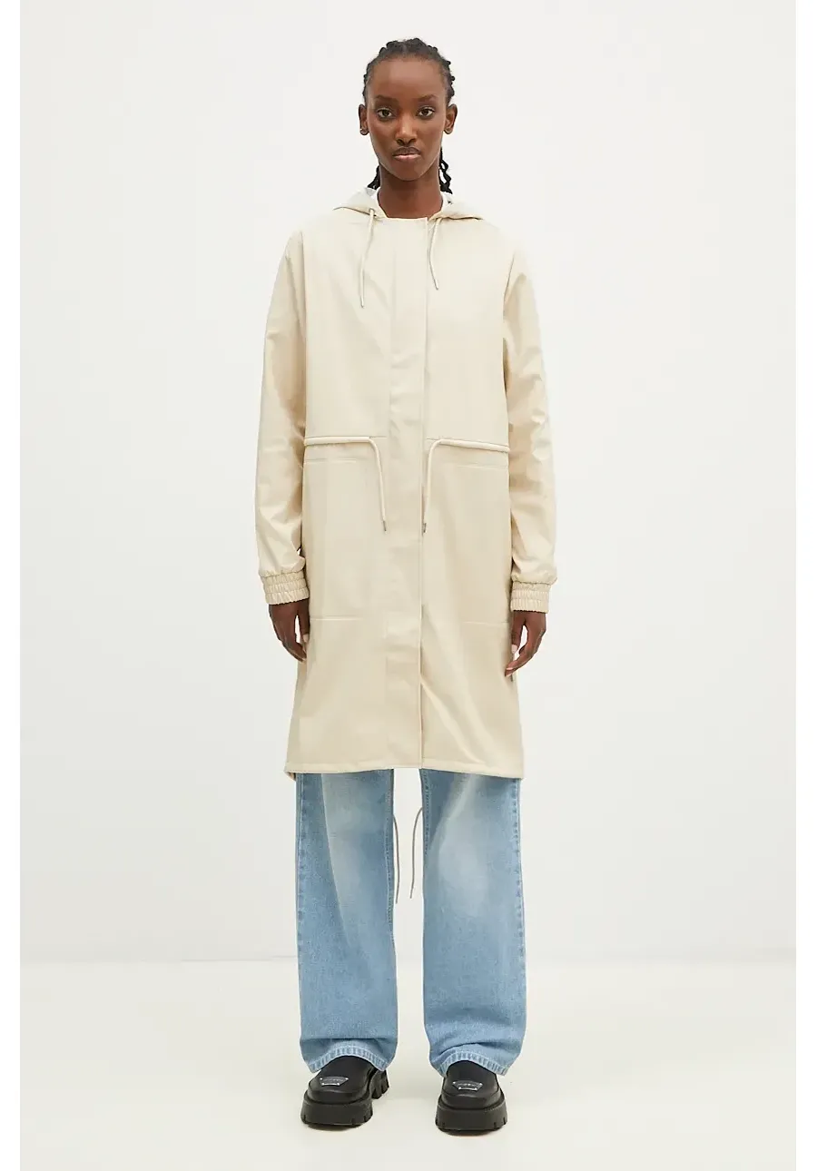obrazek 1 Rains kurtka String W Parka W3 damska kolor beżowy przejściowa 18550.95