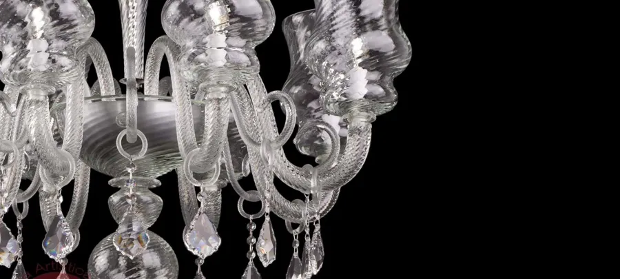 obrazek 2 Luksusowy żyrandol na 8 żarówek z Włoch – Vetreria Artistica Rosa