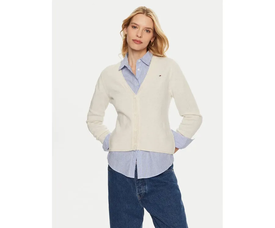 obrazek 1 Tommy Hilfiger Kardigan WW0WW43092 Beżowy Regular Fit