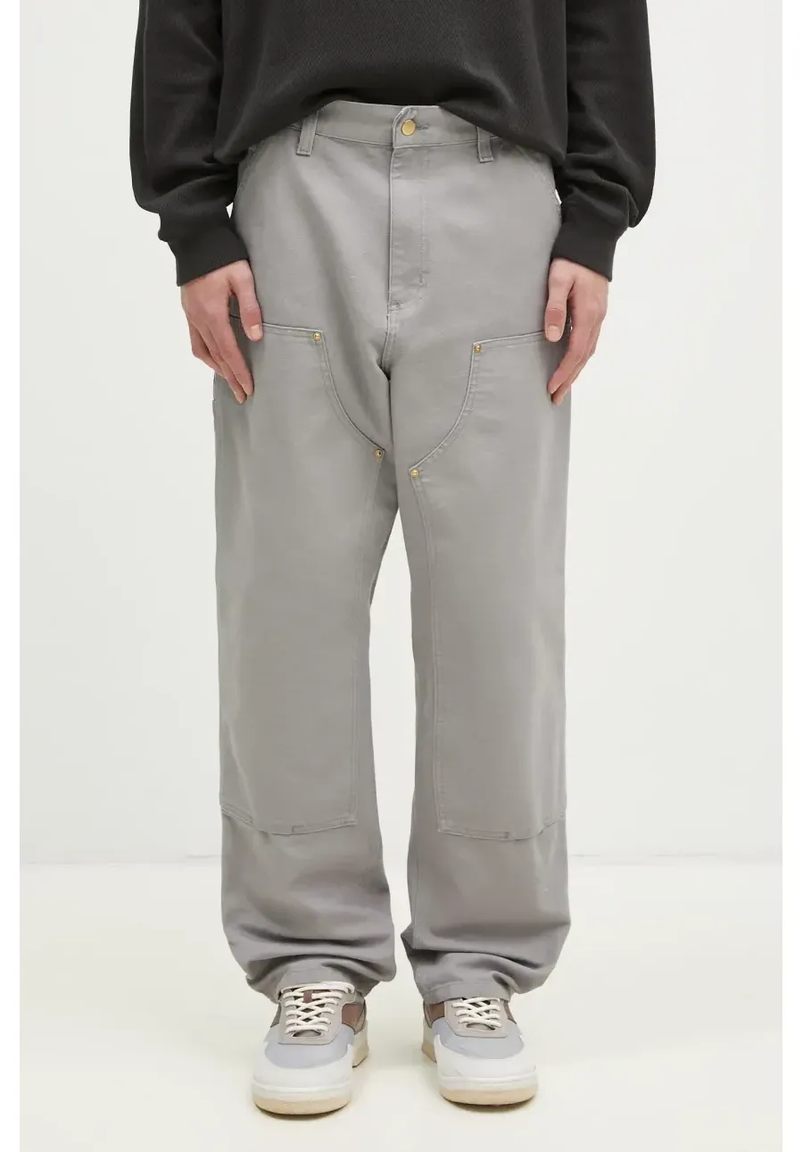 obrazek 1 Carhartt WIP spodnie bawełniane Double Knee Pant kolor szary proste I031501.2LR02