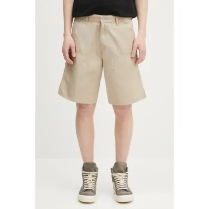 Zdjęcie Carhartt WIP szorty bawełniane Double Knee Short męskie kolor beżowy I034794.G102